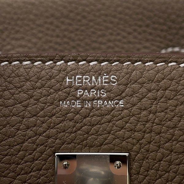 エルメス バーキン25 エトゥープ/シルバー金具 トゴ G刻印 HERMES Birkin ハンドバッグ