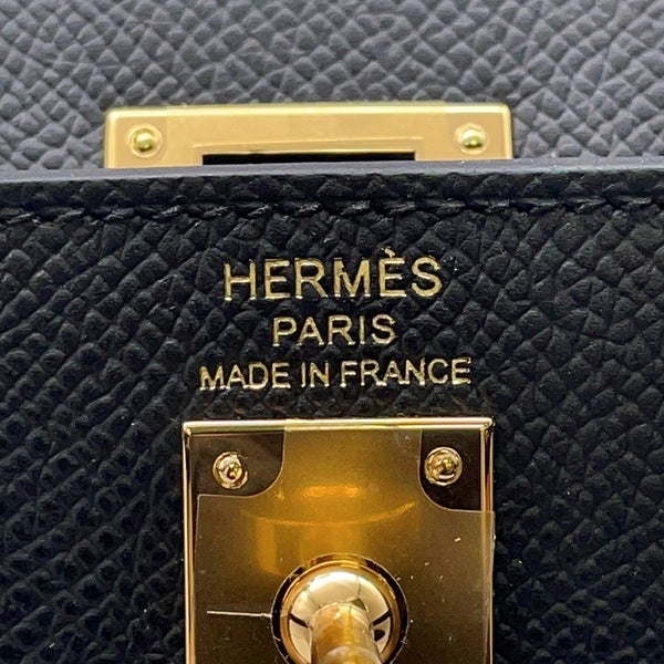 エルメス ハンドバッグ ケリー25 外縫い ブラック/ゴールド金具 エプソン G刻印 ２wayショルダー黒