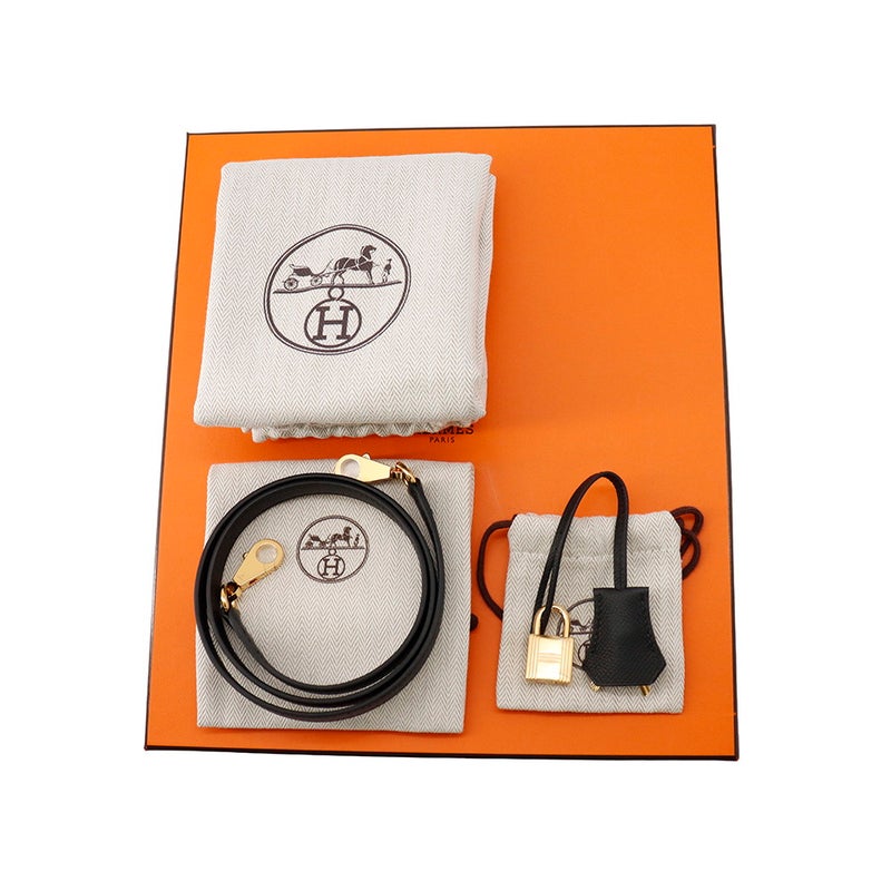 エルメス ハンドバッグ ケリー25 外縫い ブラック/ゴールド金具 エプソン G刻印 ２wayショルダー黒