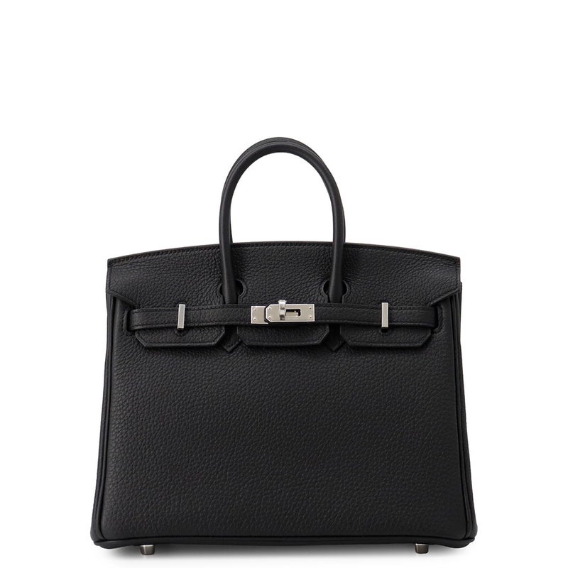 エルメス バーキン25 ブラック/シルバー金具 トゴ K刻印 HERMES Birkin ハンドバッグ 黒
