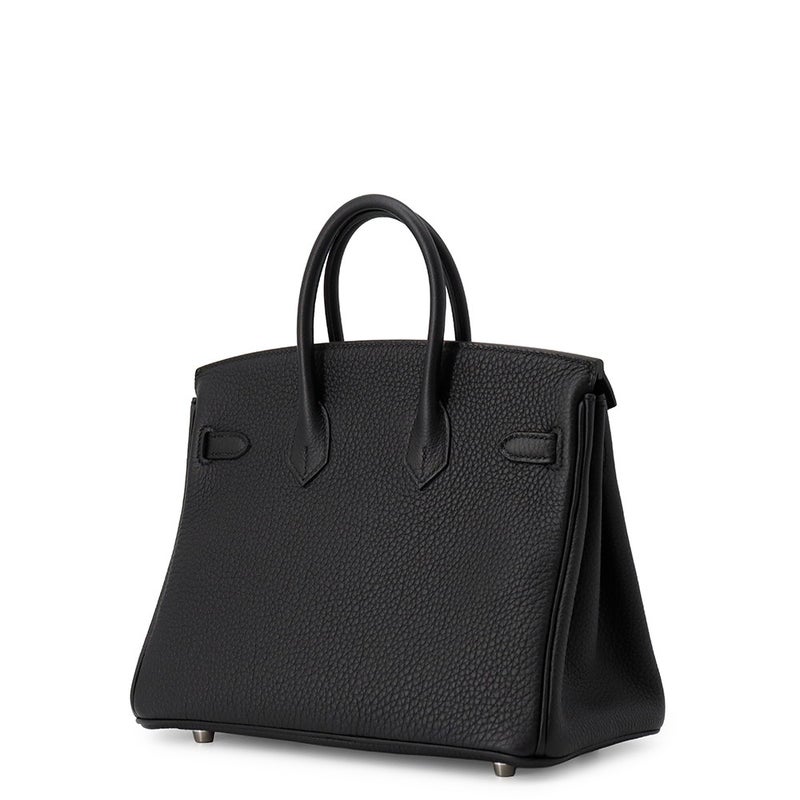 エルメス バーキン25 ブラック/シルバー金具 トゴ K刻印 HERMES Birkin ハンドバッグ 黒