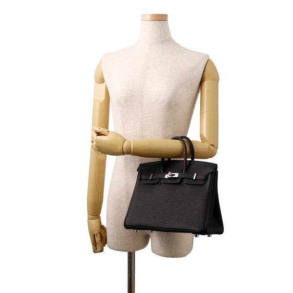 エルメス バーキン25 ブラック/シルバー金具 トゴ K刻印 HERMES Birkin ハンドバッグ 黒