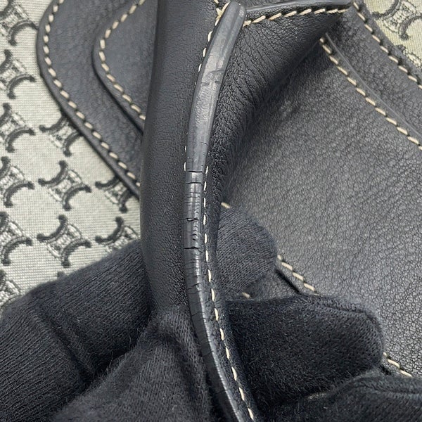 セリーヌ ハンドバッグ マカダム ブギーバッグ キャンバス/レザー 134022 CELINE 黒