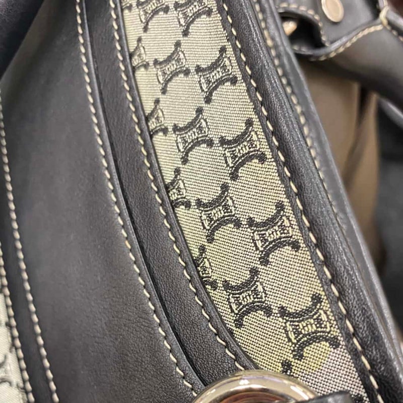 セリーヌ ハンドバッグ マカダム ブギーバッグ キャンバス/レザー 134022 CELINE 黒