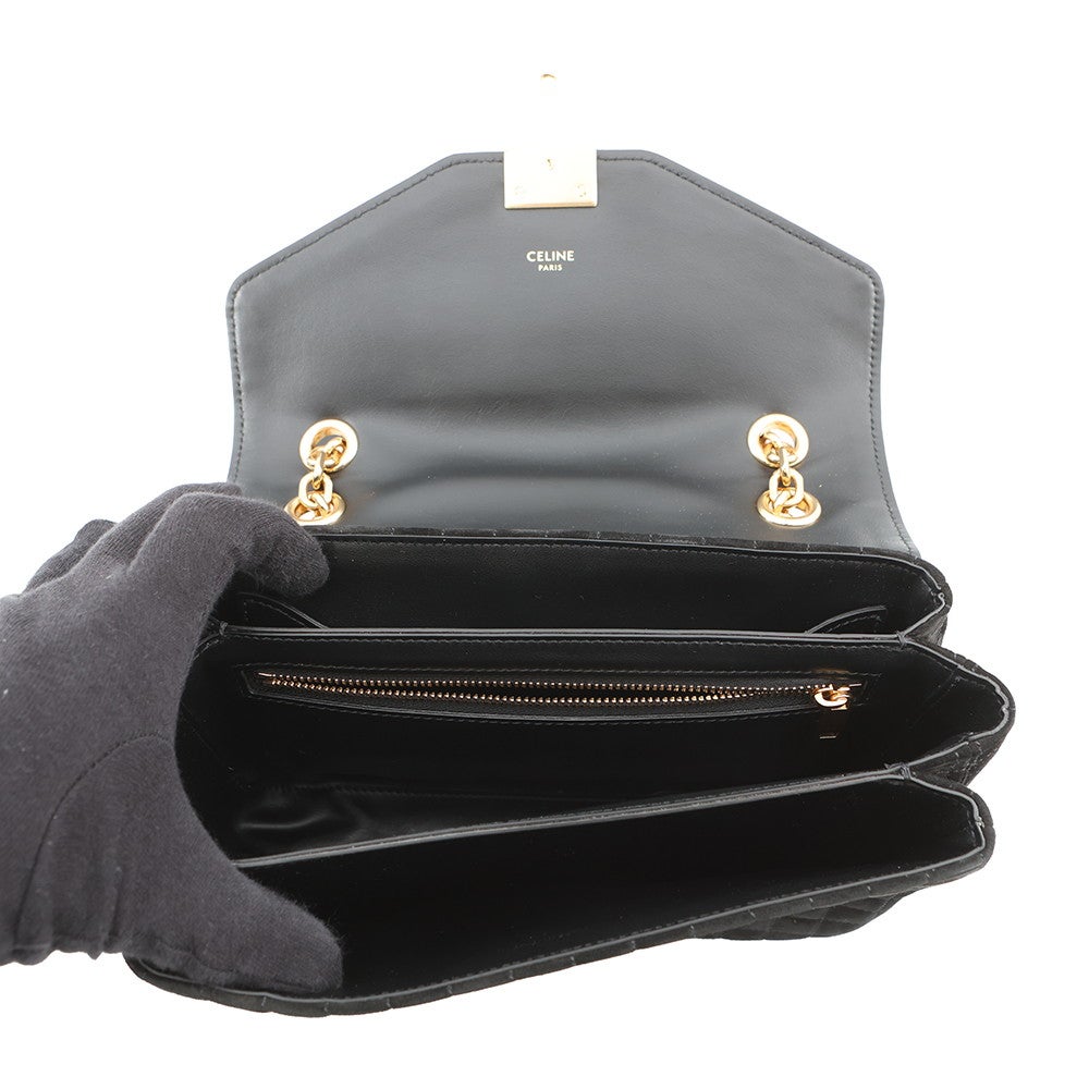 セリーヌ チェーンショルダーバッグ C セー ミディアム スエード 187253BJI.38NO CELINE バッグ 黒 セリーヌ チェーンショルダーバッグ C セー ミディアム スエード