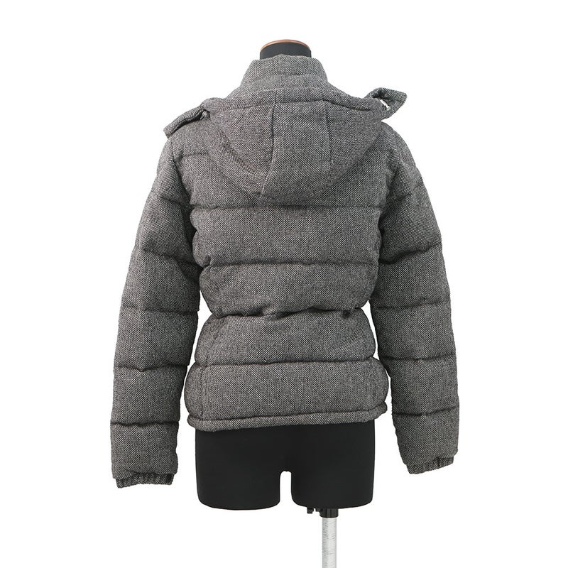 モンクレール ダウンジャケット ツイード ウール レディースサイズ0 MONCLER 黒 アウター