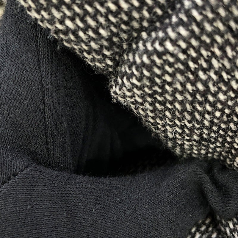 モンクレール ダウンジャケット ツイード ウール レディースサイズ0 MONCLER 黒 アウター