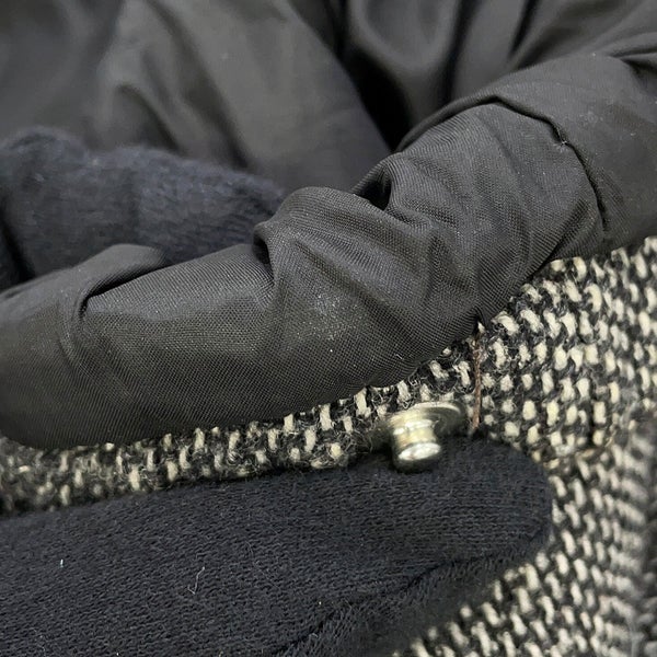 モンクレール ダウンジャケット ツイード ウール レディースサイズ0 MONCLER 黒 アウター