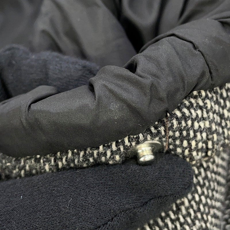 モンクレール ダウンジャケット ツイード ウール レディースサイズ0 MONCLER 黒 アウター