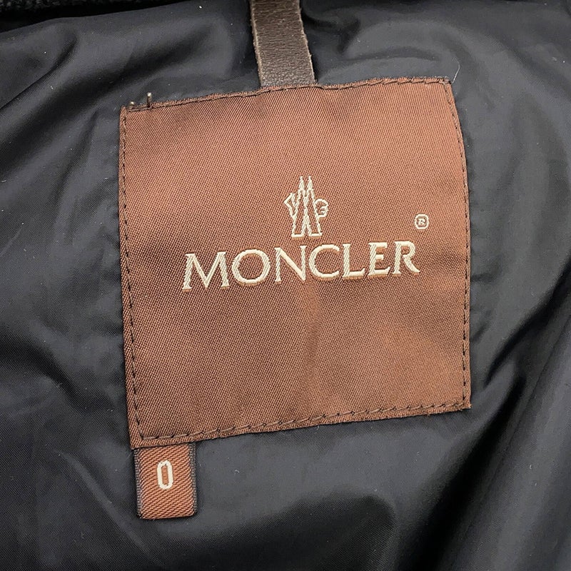 モンクレール ダウンジャケット ツイード ウール レディースサイズ0 MONCLER 黒 アウター
