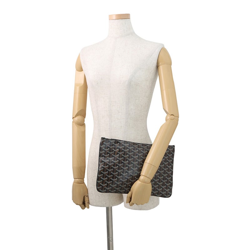 ゴヤール クラッチバッグ セナMM PVC レザー SENAT2MMLTY01CL01P GOYARD セカンドバッグ 黒 ブラウン