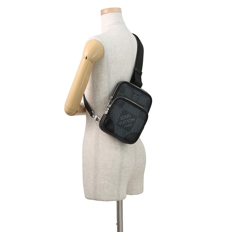 ルイヴィトン ボディバッグ ダミエ・グラフィット3D アマゾン・スリングバッグ N50012 ヴィトン バッグ ブラック 黒 ショルダーバッグ