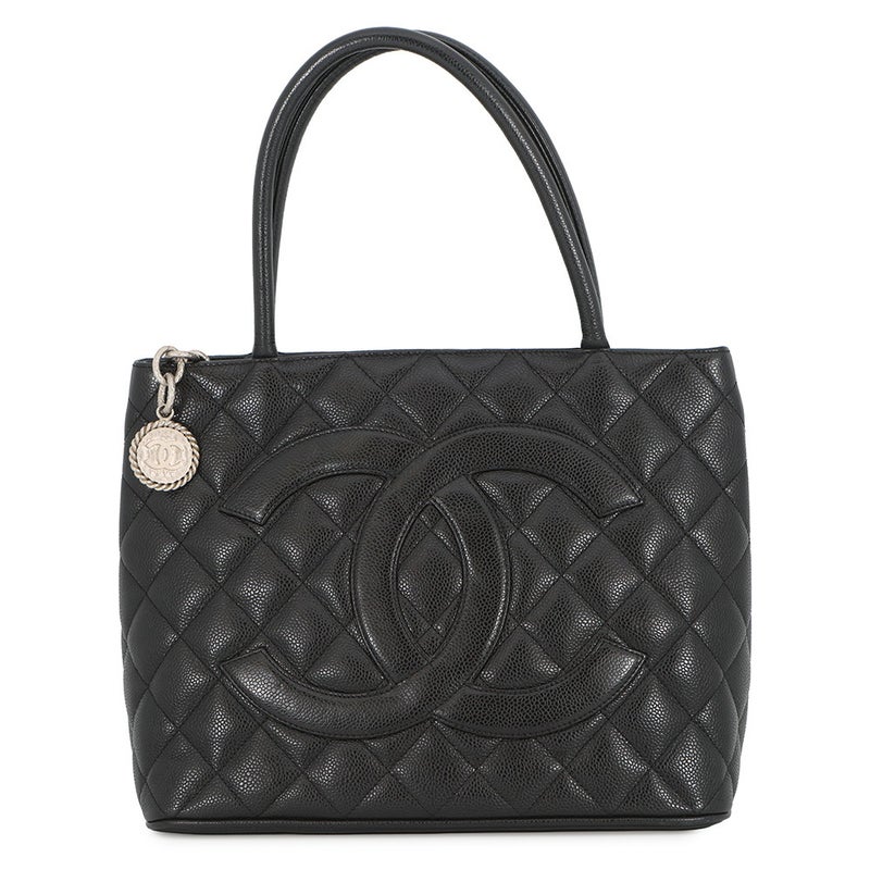 シャネル トートバッグ ココマーク マトラッセ 復刻トート キャビアスキン A01804 CHANEL 黒