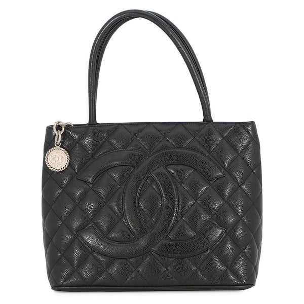 シャネル トートバッグ ココマーク マトラッセ 復刻トート キャビアスキン A01804 CHANEL 黒