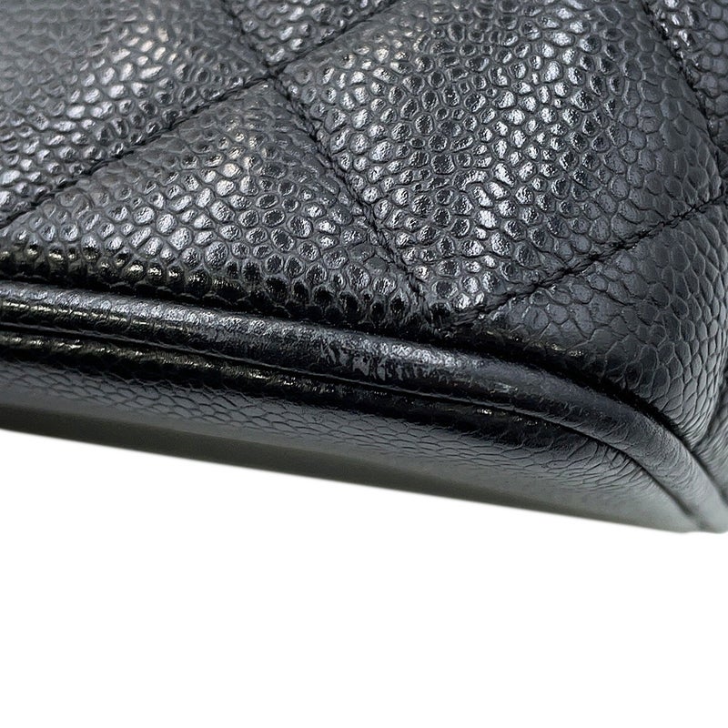 シャネル トートバッグ ココマーク マトラッセ 復刻トート キャビアスキン A01804 CHANEL 黒
