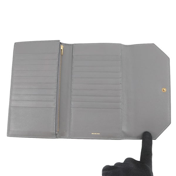 バレンシアガ 長財布 エンベロープ スリム ロングウォレット カーフレザー 743220 BALENCIAGA 黒