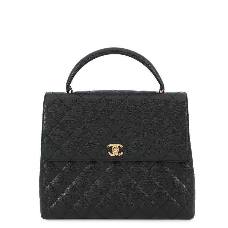 シャネル ハンドバッグ マトラッセ ココマーク キャビアスキン A12397 CHANEL 黒