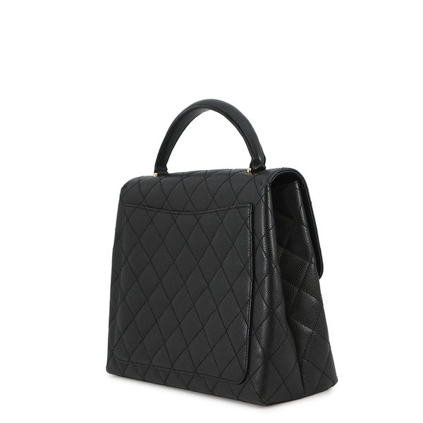 シャネル ハンドバッグ マトラッセ ココマーク キャビアスキン A12397 CHANEL 黒