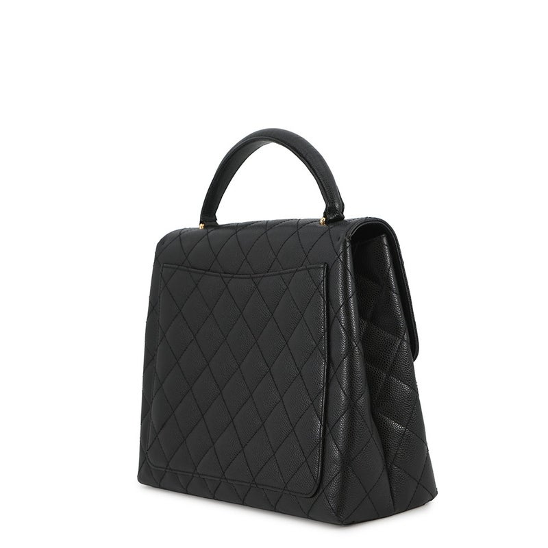 シャネル ハンドバッグ マトラッセ ココマーク キャビアスキン A12397 CHANEL 黒
