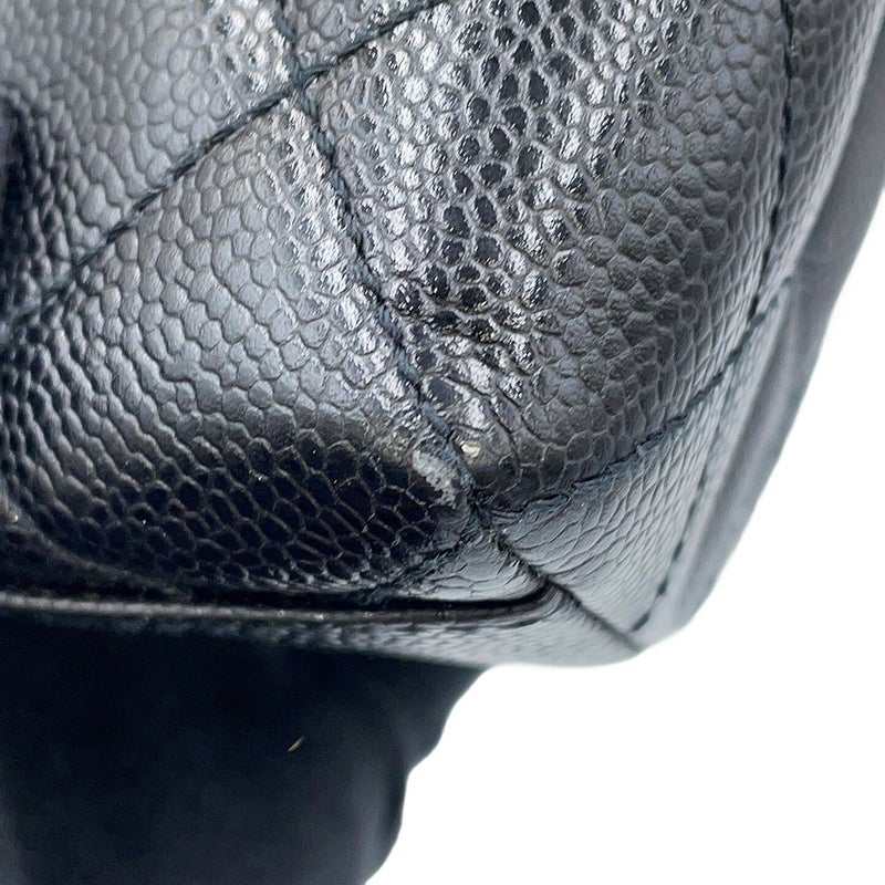 シャネル ハンドバッグ マトラッセ ココマーク キャビアスキン A12397 CHANEL 黒