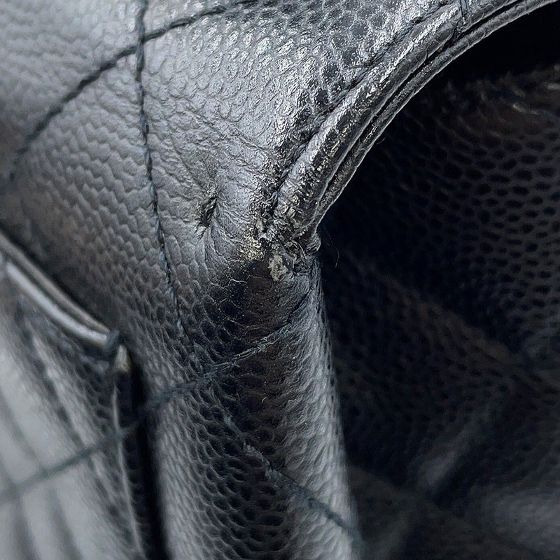 シャネル ハンドバッグ マトラッセ ココマーク キャビアスキン A12397 CHANEL 黒