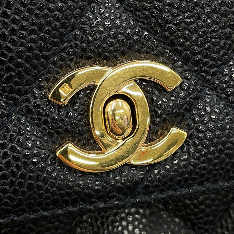 シャネル ハンドバッグ マトラッセ ココマーク キャビアスキン A12397 CHANEL 黒