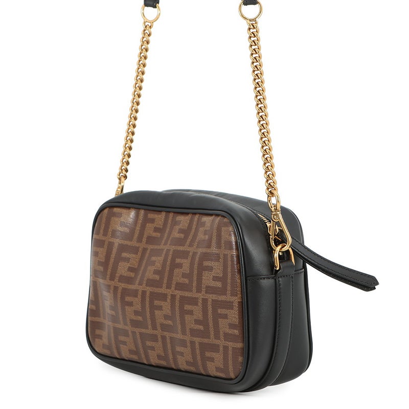 フェンディ ショルダーバッグ ズッカ柄 キャム カメラバッグ 8BT287 FENDI 黒