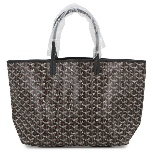 ゴヤール トートバッグ サンルイPM PVC レザー STLOUIPMLTY01CL01P GOYARD ポーチ付き 黒 ヘリンボーン