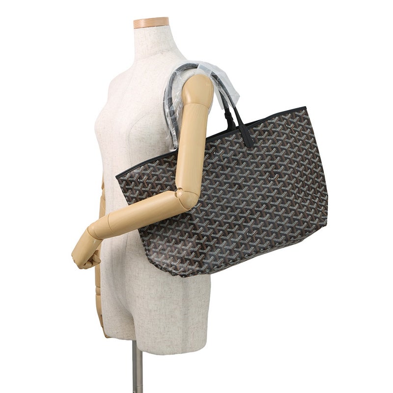 ゴヤール トートバッグ サンルイPM PVC レザー STLOUIPMLTY01CL01P GOYARD ポーチ付き 黒 ヘリンボーン