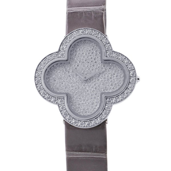 ヴァンクリーフ&アーペル アルハンブラ ミディアムモデル ウォッチ ダイヤベゼル VCARO4HR00 パヴェダイヤ文字盤