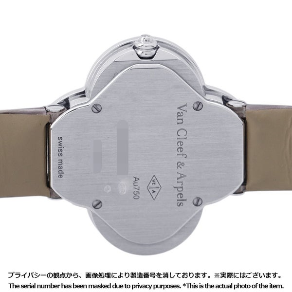 ヴァンクリーフ&アーペル アルハンブラ ミディアムモデル ウォッチ ダイヤベゼル VCARO4HR00 パヴェダイヤ文字盤