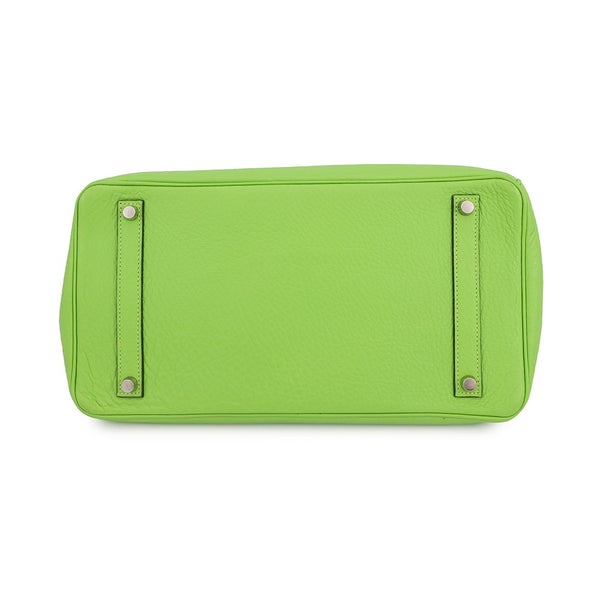 エルメス バーキン35 アップルグリーン/シルバー金具 トリヨンクレマンス □G刻印 HERMES Birkin ハンドバッグ