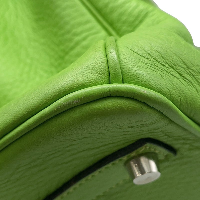 エルメス バーキン35 アップルグリーン/シルバー金具 トリヨンクレマンス □G刻印 HERMES Birkin ハンドバッグ