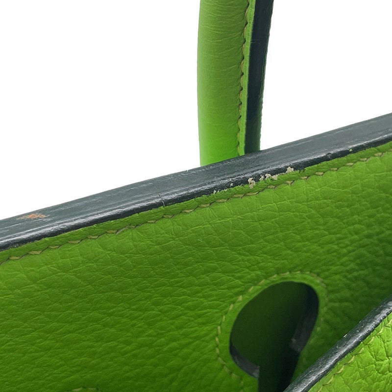 エルメス バーキン35 アップルグリーン/シルバー金具 トリヨンクレマンス □G刻印 HERMES Birkin ハンドバッグ