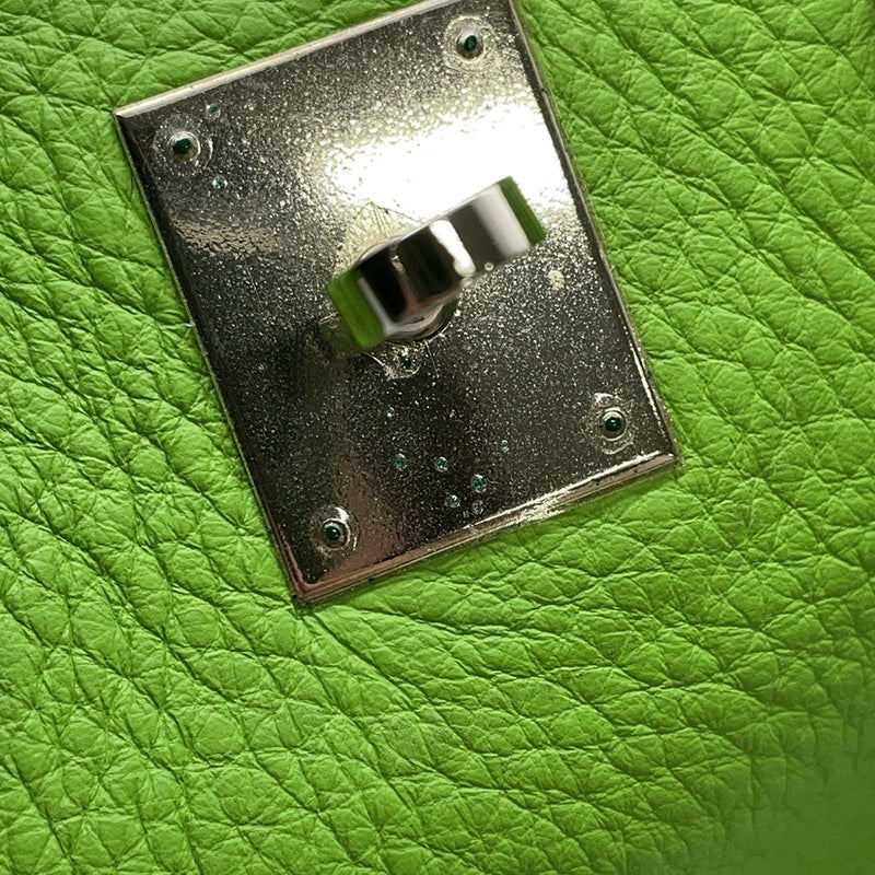 エルメス バーキン35 アップルグリーン/シルバー金具 トリヨンクレマンス □G刻印 HERMES Birkin ハンドバッグ