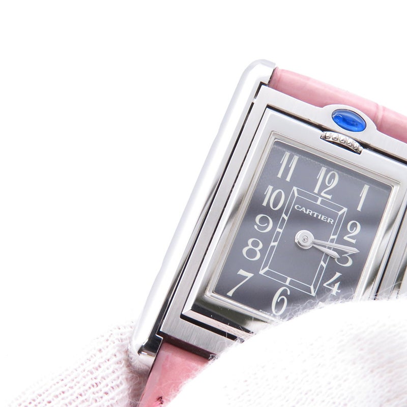 カルティエ タンク バスキュラント SM W1016830 Cartier クォーツ 腕時計 グレー文字盤