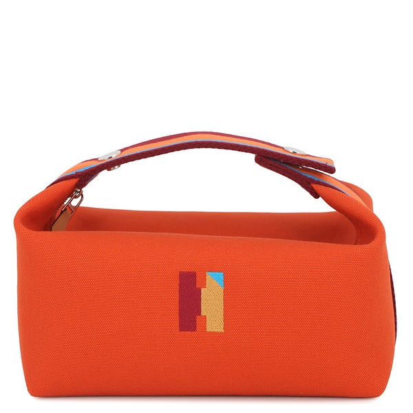 エルメス ハンドバッグ ブリッド・ア・ブラックPM Hパヴィヨン オランジュ・フー/シルバー金具 キャンバス HERMES ポーチ