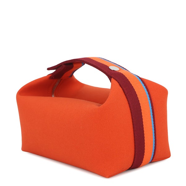 エルメス ハンドバッグ ブリッド・ア・ブラックPM Hパヴィヨン オランジュ・フー/シルバー金具 キャンバス HERMES ポーチ