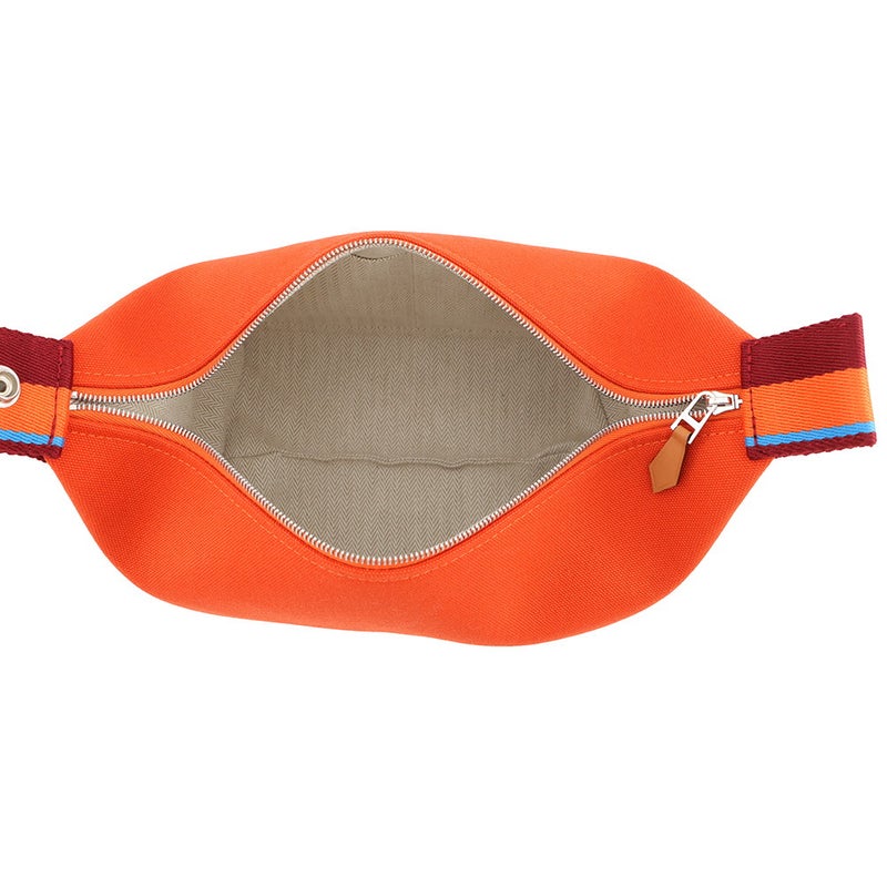 エルメス ハンドバッグ ブリッド・ア・ブラックPM Hパヴィヨン オランジュ・フー/シルバー金具 キャンバス HERMES ポーチ