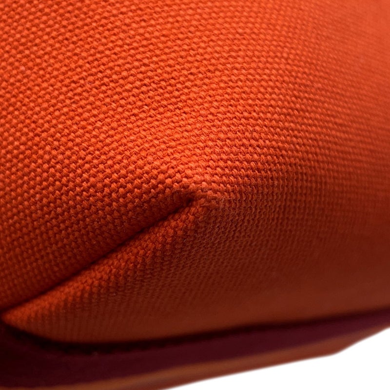 エルメス ハンドバッグ ブリッド・ア・ブラックPM Hパヴィヨン オランジュ・フー/シルバー金具 キャンバス HERMES ポーチ