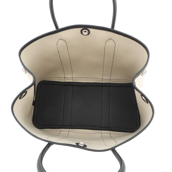 エルメス トートバッグ ガーデンパーティTPM エクリュ/ブラック/シルバー金具 トワルアッシュ/ネゴンダ K刻印