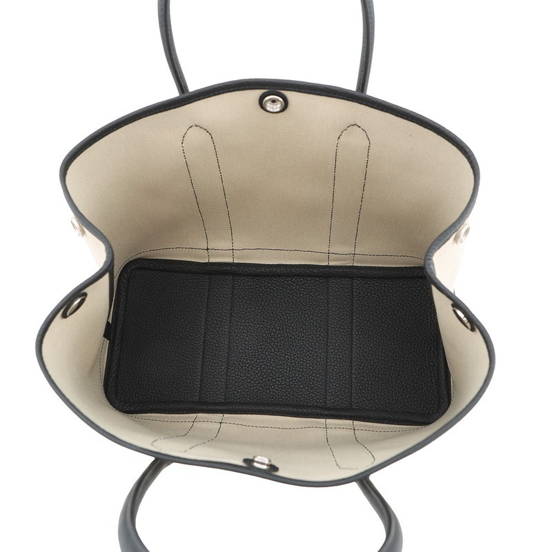 エルメス トートバッグ ガーデンパーティTPM エクリュ/ブラック/シルバー金具 トワルアッシュ/ネゴンダ K刻印