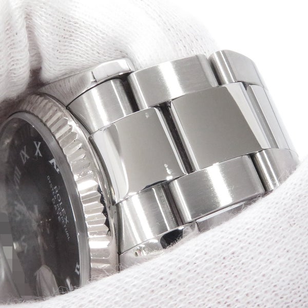 ロレックス オイスターパーペチュアルデイト V番 SS/K18WG コンビ 115234 腕時計 ウォッチ 黒文字盤