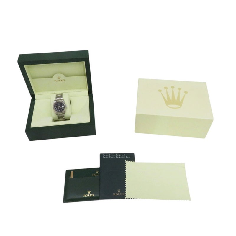 ロレックス オイスターパーペチュアルデイト V番 SS/K18WG コンビ 115234 腕時計 ウォッチ 黒文字盤