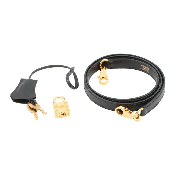 エルメス ハンドバッグ ケリー35 内縫い ブラック/ゴールド金具 ボックスカーフ □D刻印 ２wayショルダー 黒