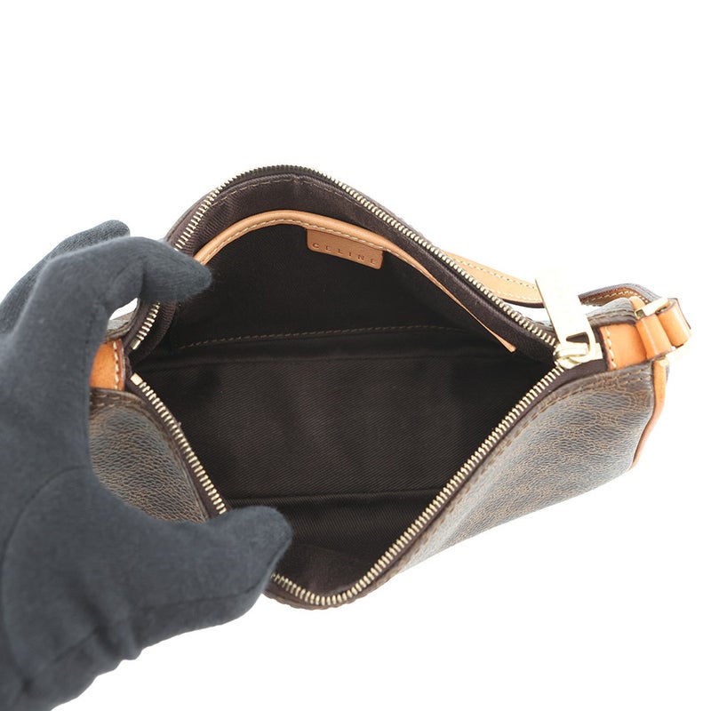 セリーヌ ハンドバッグ マカダム柄 アクセサリーポーチ PVC レザー CELINE