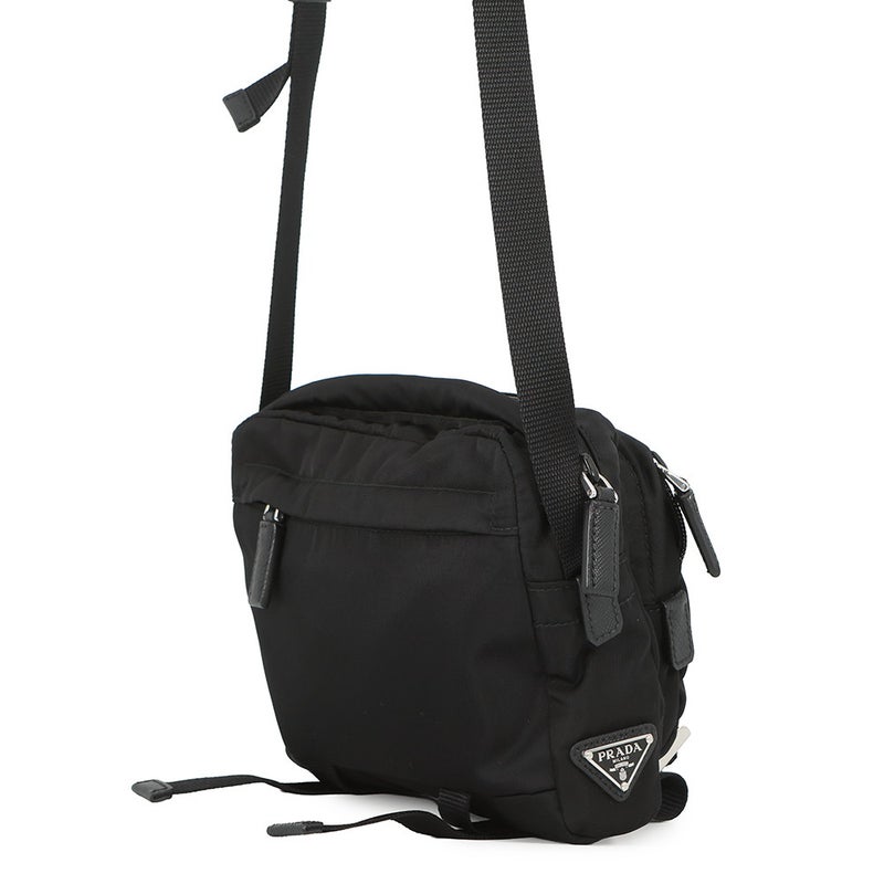 プラダ ショルダーバッグ テクニカル ファブリック クロスボディバッグ 2VH043 PRADA 黒