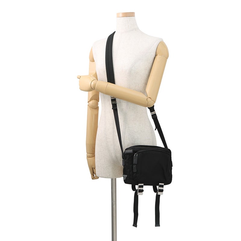 プラダ ショルダーバッグ テクニカル ファブリック クロスボディバッグ 2VH043 PRADA 黒