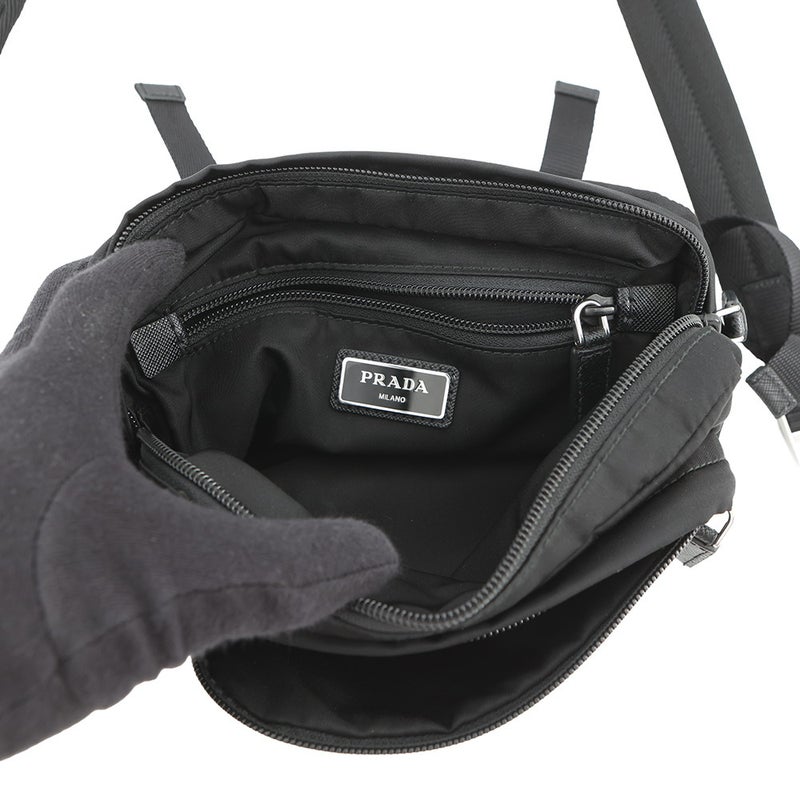 プラダ ショルダーバッグ テクニカル ファブリック クロスボディバッグ 2VH043 PRADA 黒