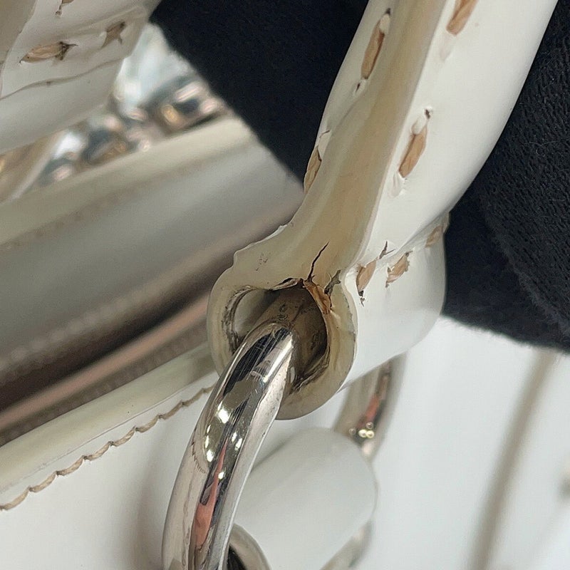 プラダ ハンドバッグ クリスタル レザー PRADA 2way 白